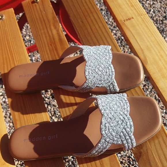 Madden Girl Slides Sandals BLING Size 8 - Picture 8 of 9